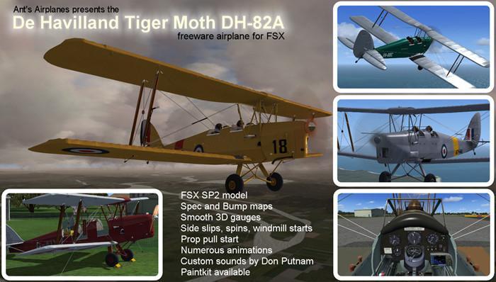 formigas De Havilland Tiger Moth Versão 1.1 FSX